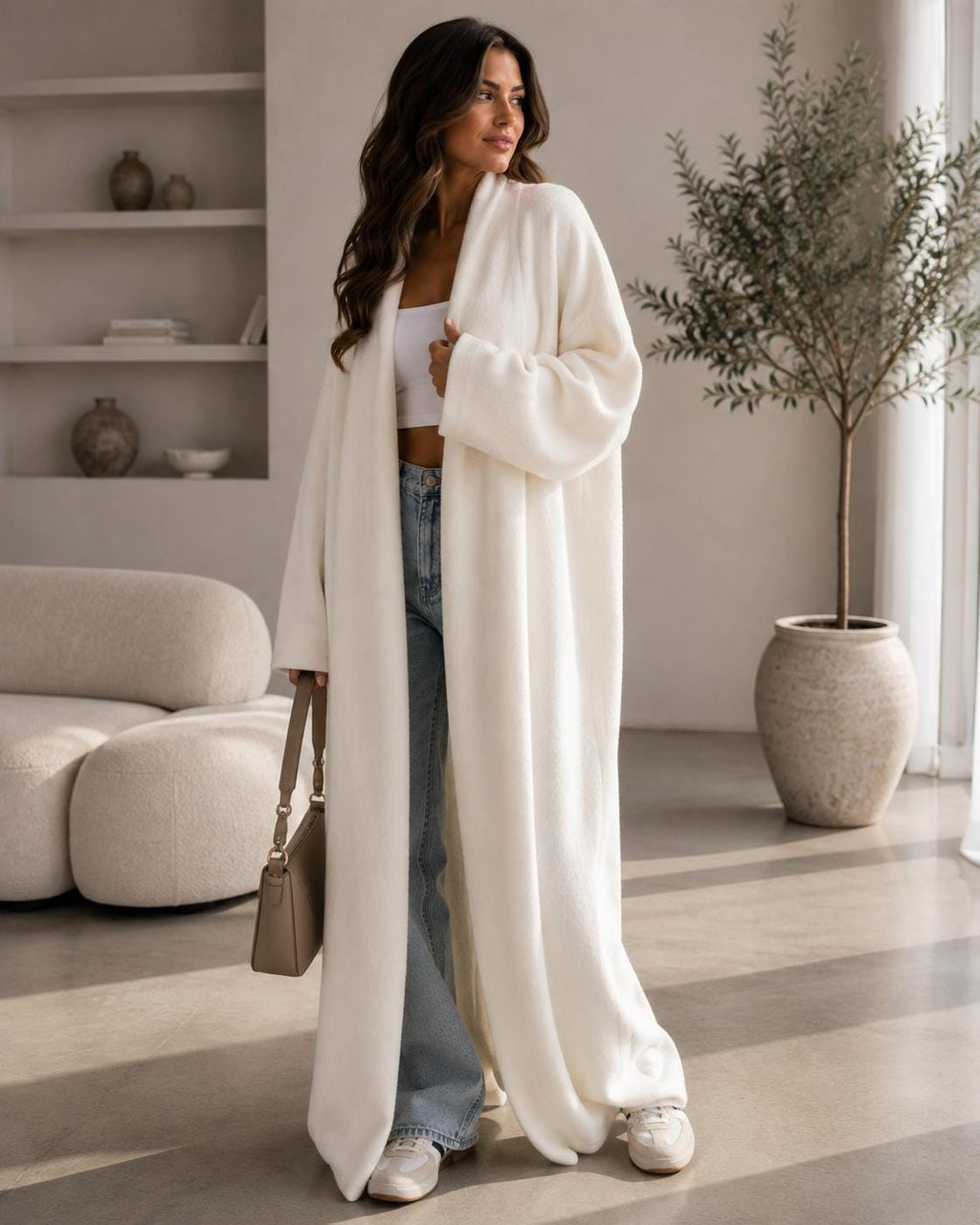 Calla Gray Knit Oversized Cardigan — view 3