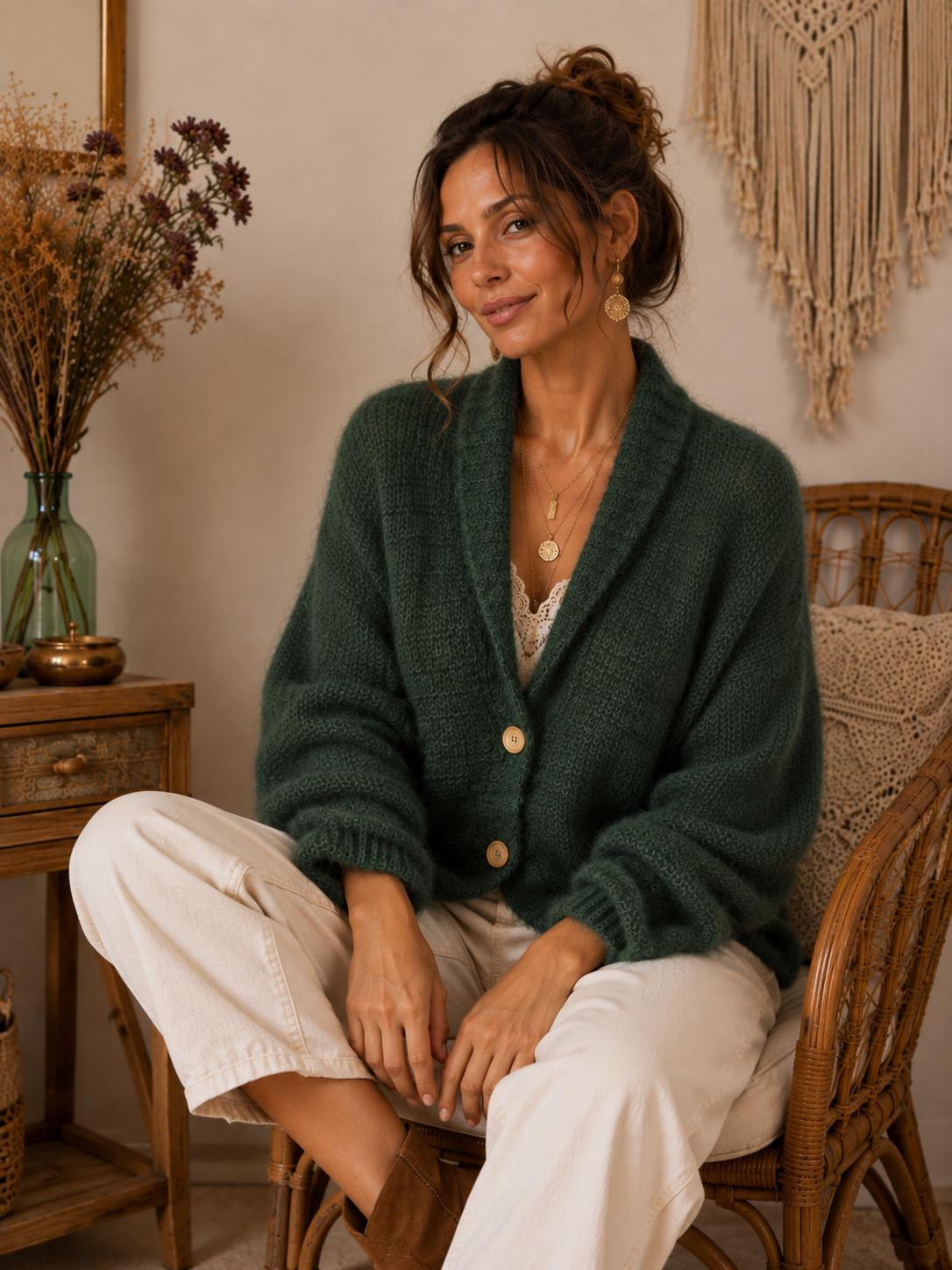 Romy Beige Knit Cardigan — view 4
