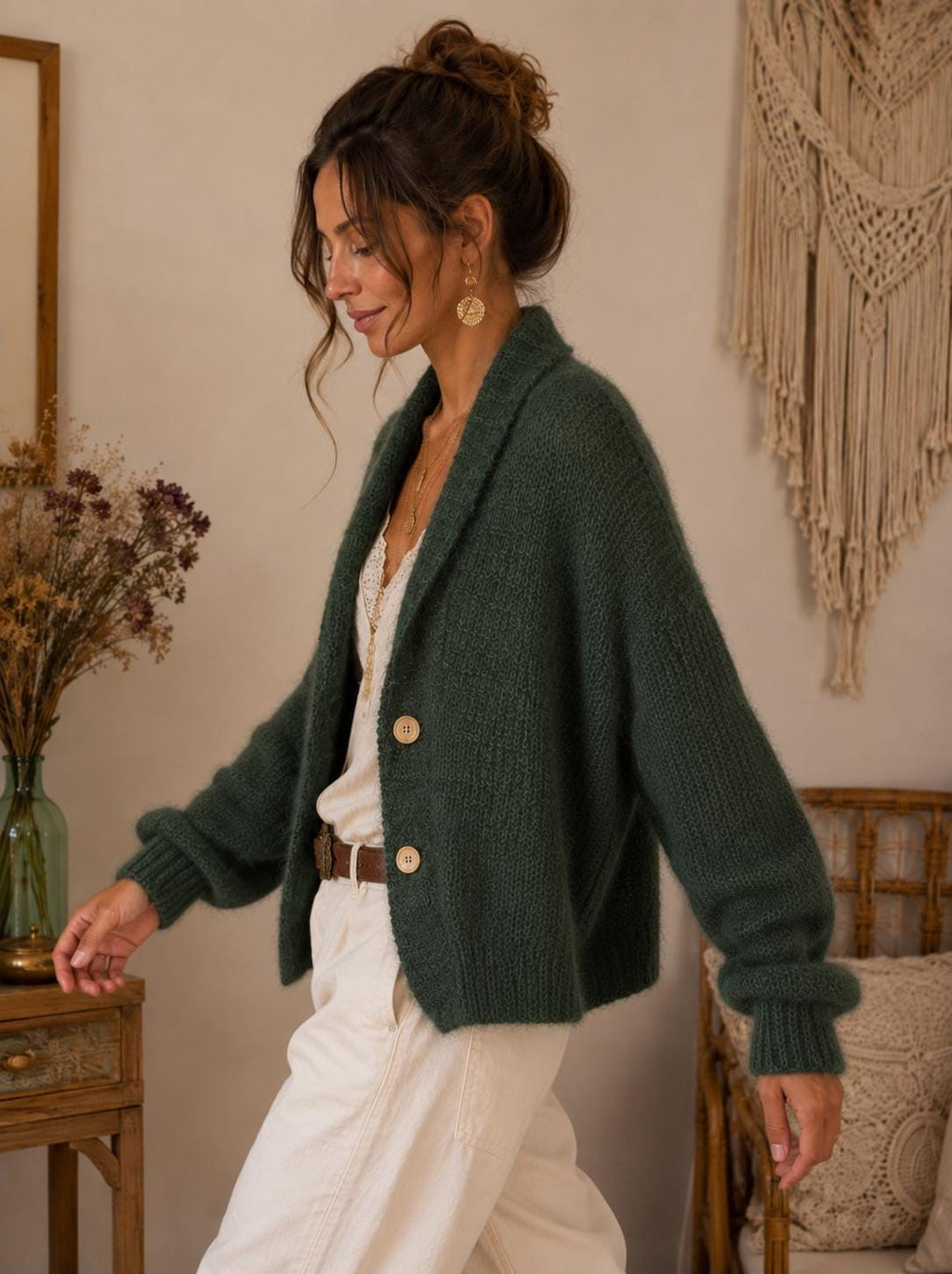 Romy Beige Knit Cardigan — view 5