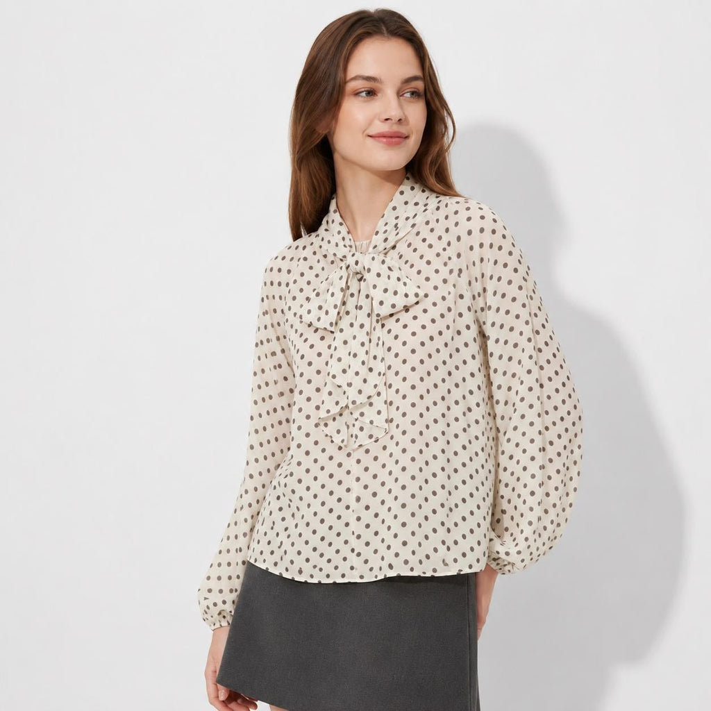 Aria Ivory Puff-Sleeve Shirt — view 4