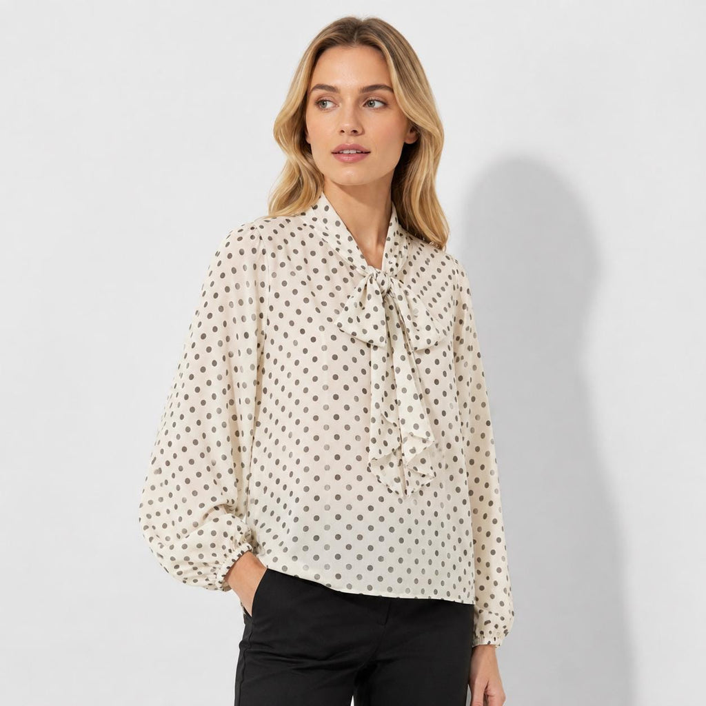 Aria Ivory Puff-Sleeve Shirt — view 2
