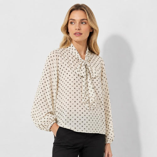 Aria Ivory Puff-Sleeve Shirt — Strouse's