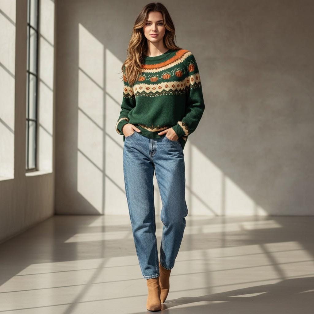 Una Green Knit Sweater — view 2