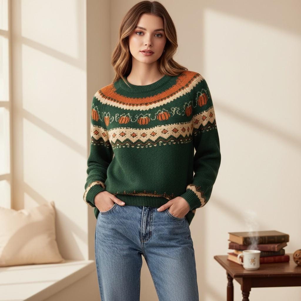 Una Green Knit Sweater — view 3