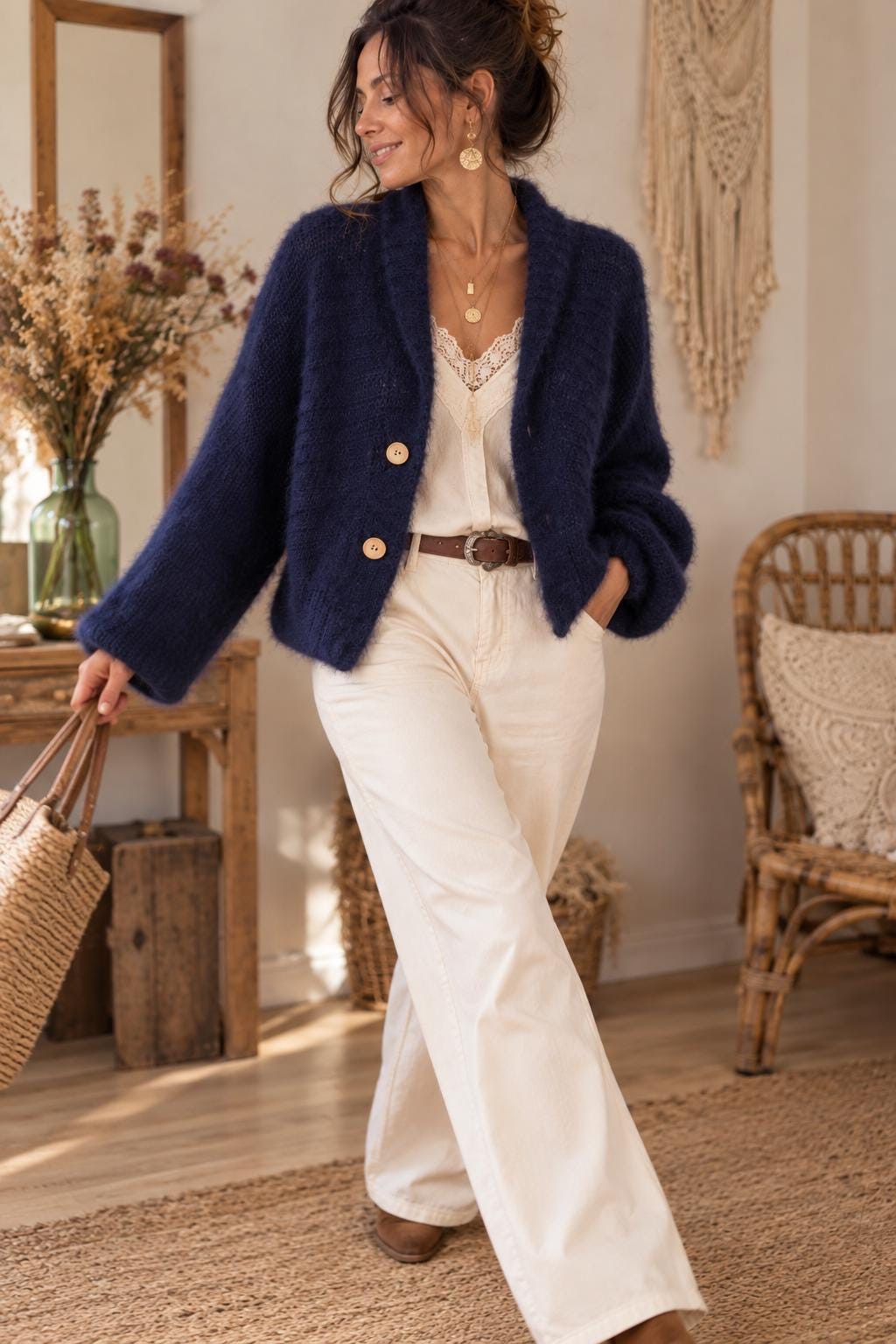 Hattie Navy Cardigan — view 3