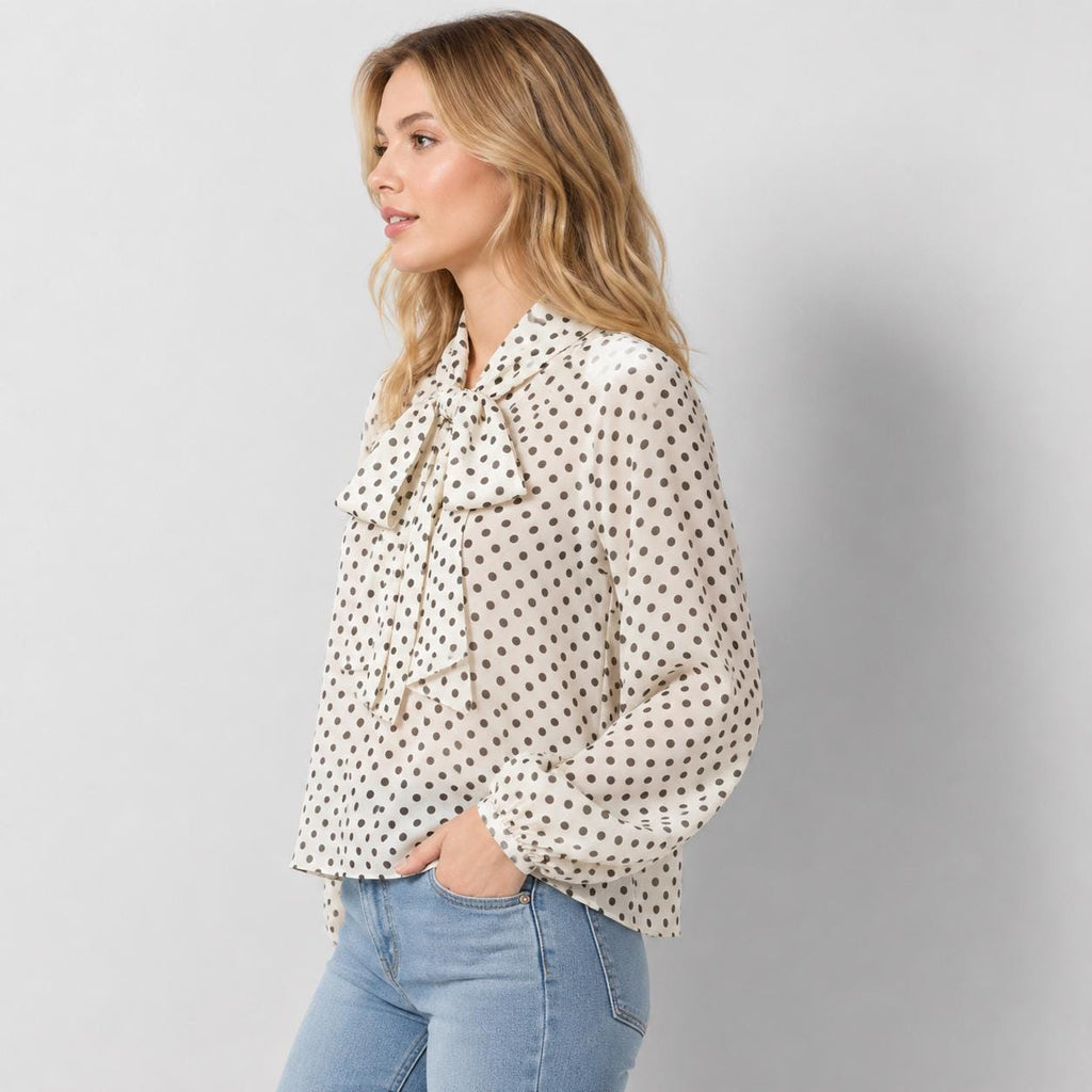 Aria Ivory Puff-Sleeve Shirt — view 5
