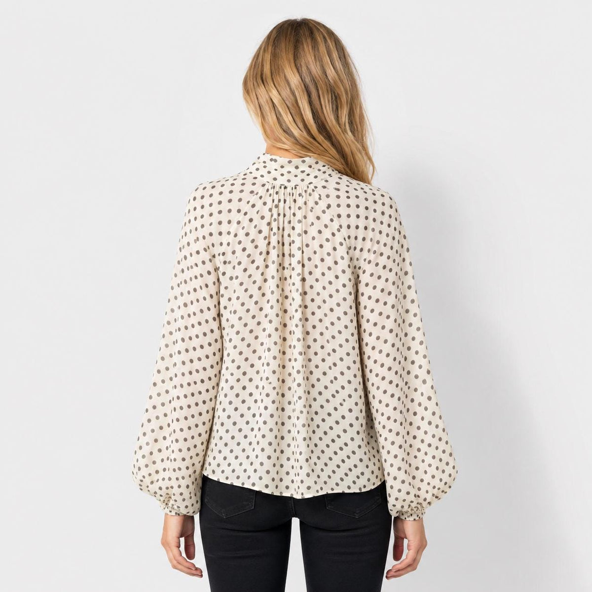 Aria Ivory Puff-Sleeve Shirt — view 3