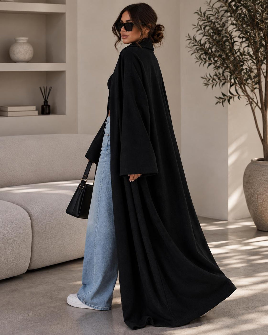 Calla Gray Knit Oversized Cardigan — view 5