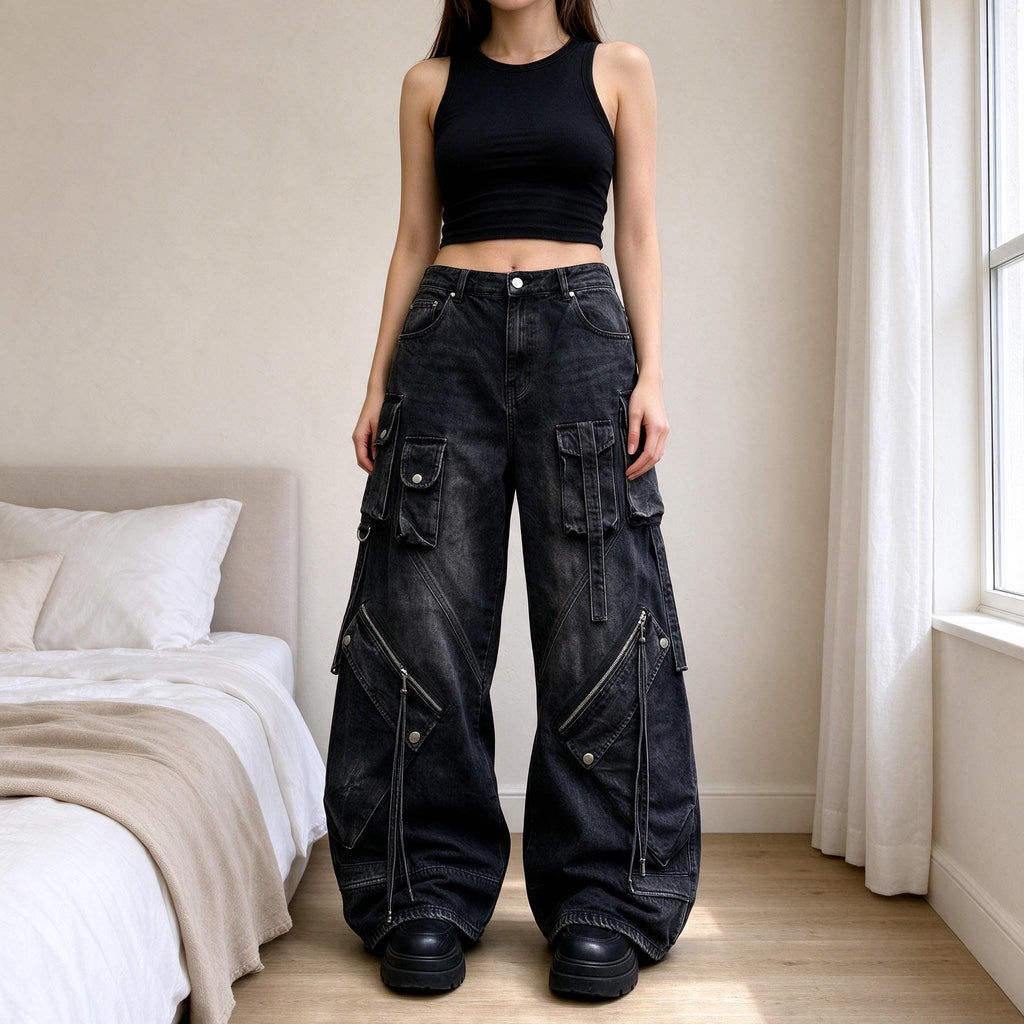 Rosa Black Wide-Leg Jeans — Strouse's