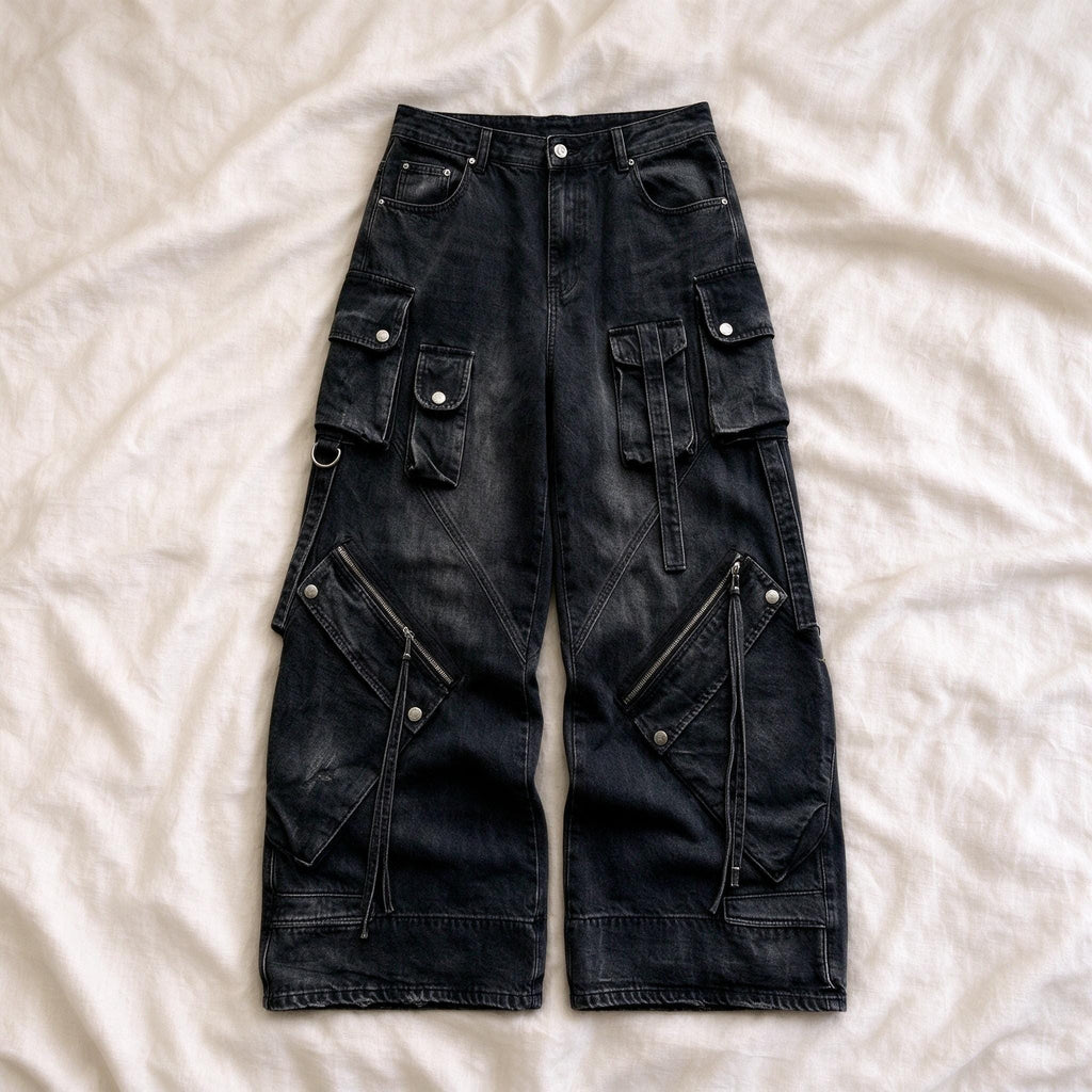 Rosa Black Wide-Leg Jeans — view 5