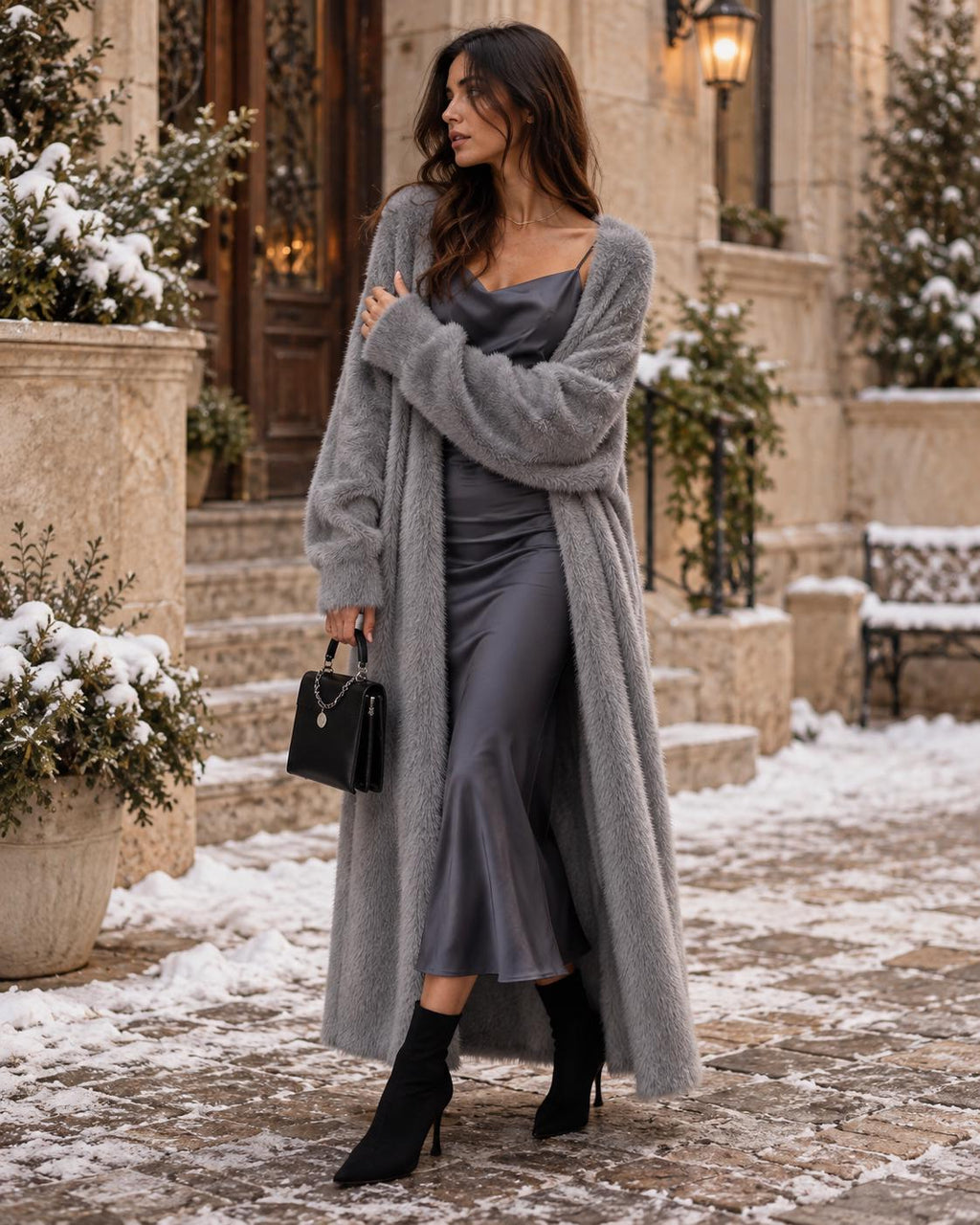 Frida Ivory Knit Oversized Cardigan — view 6