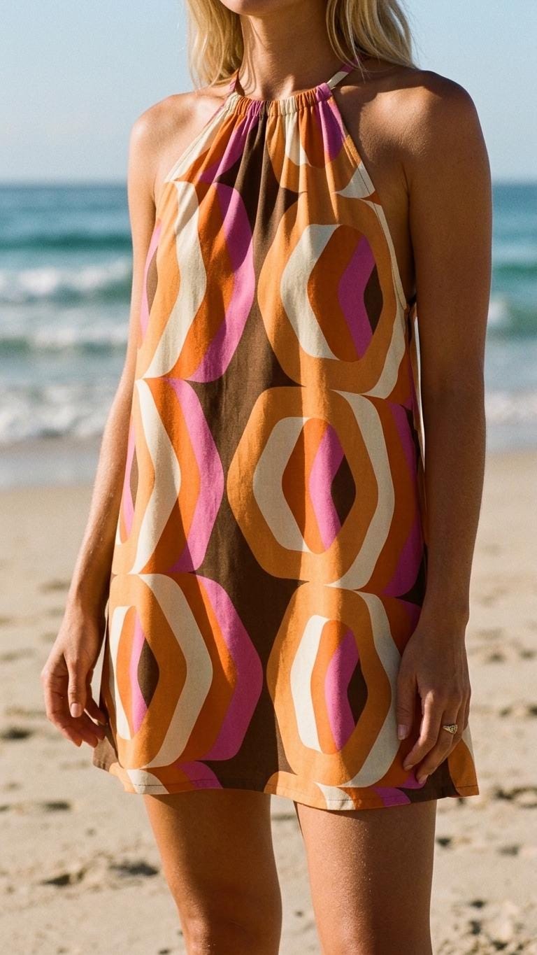 Opal Brown Halter Mini Dress — view 2