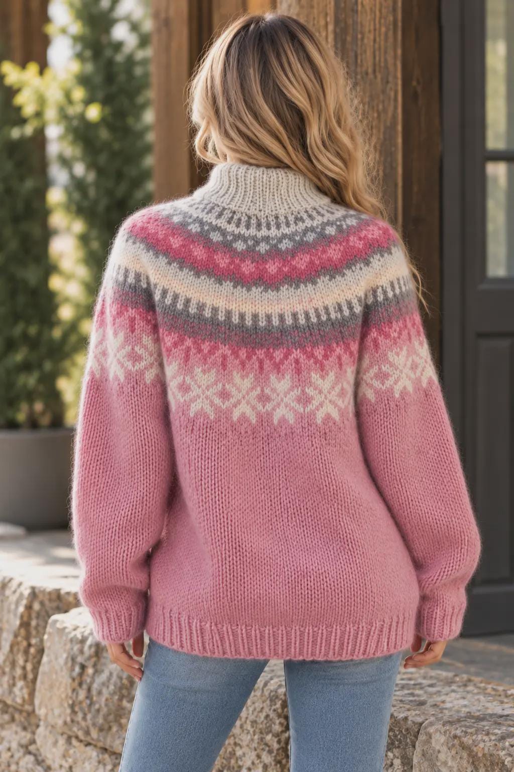 Dina Pink Knit Sweater — view 3