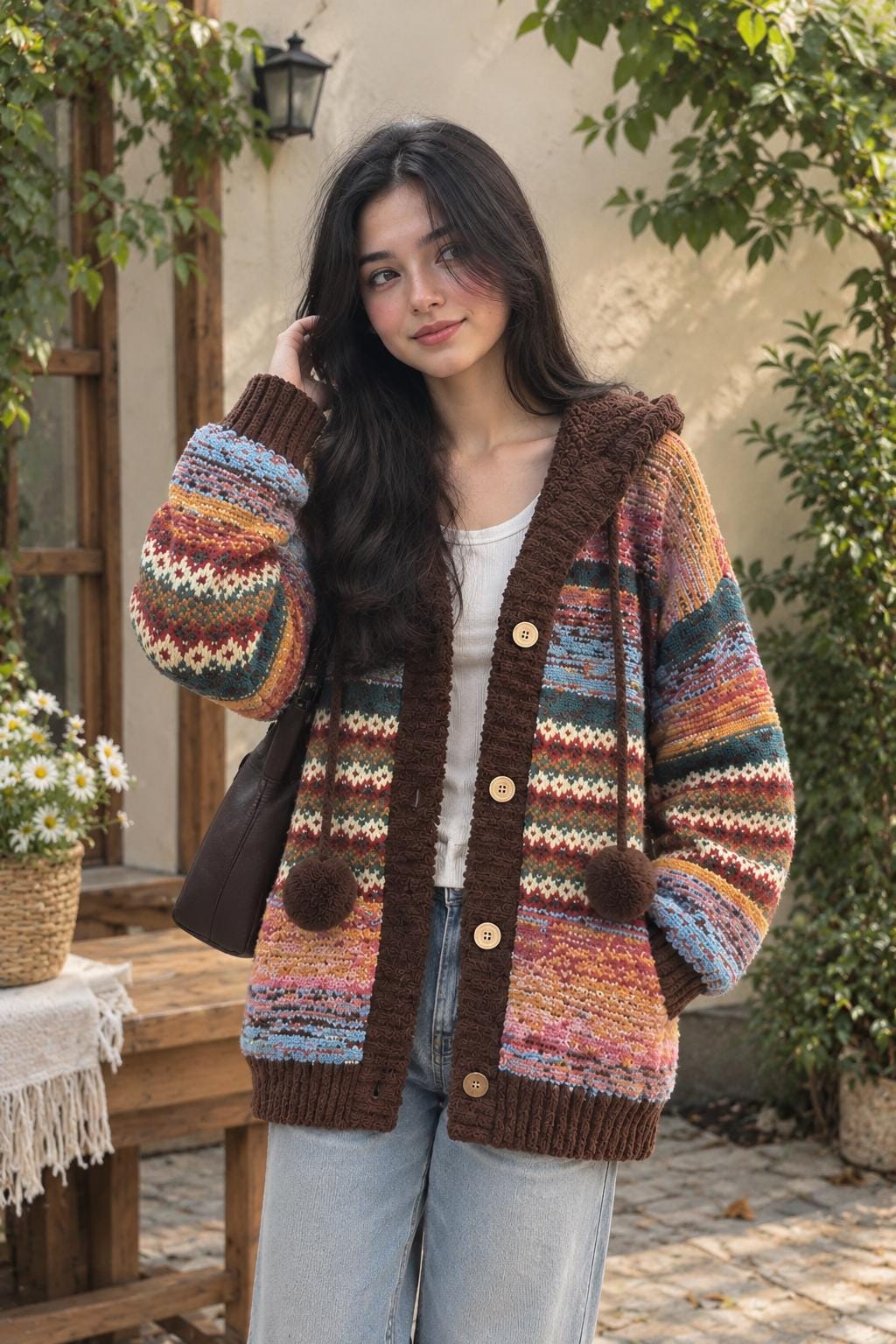 Kiki Black Knit Chunky Cardigan — Strouse's