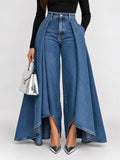 Sage Navy Denim Wide-Leg Jeans — Strouse's