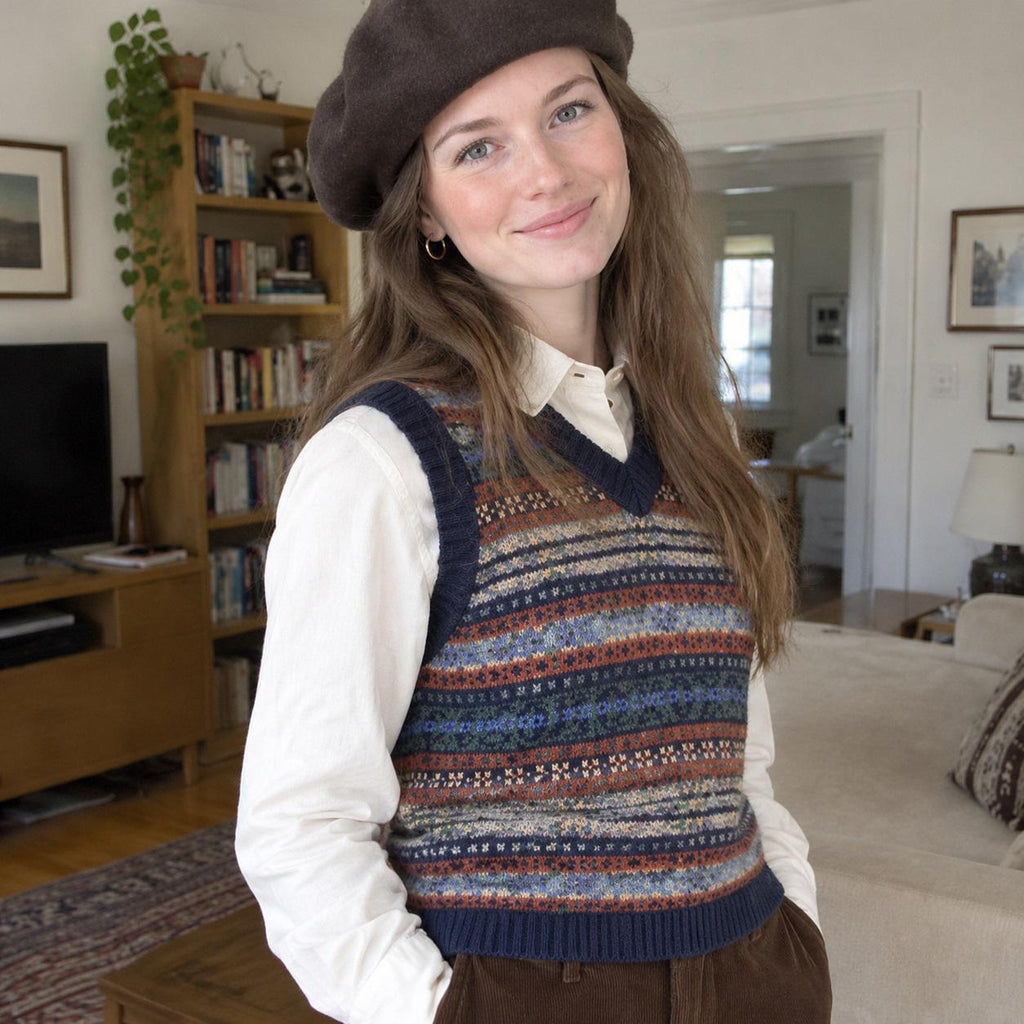 Ottilie Brown Knit Sweater Vest — view 3