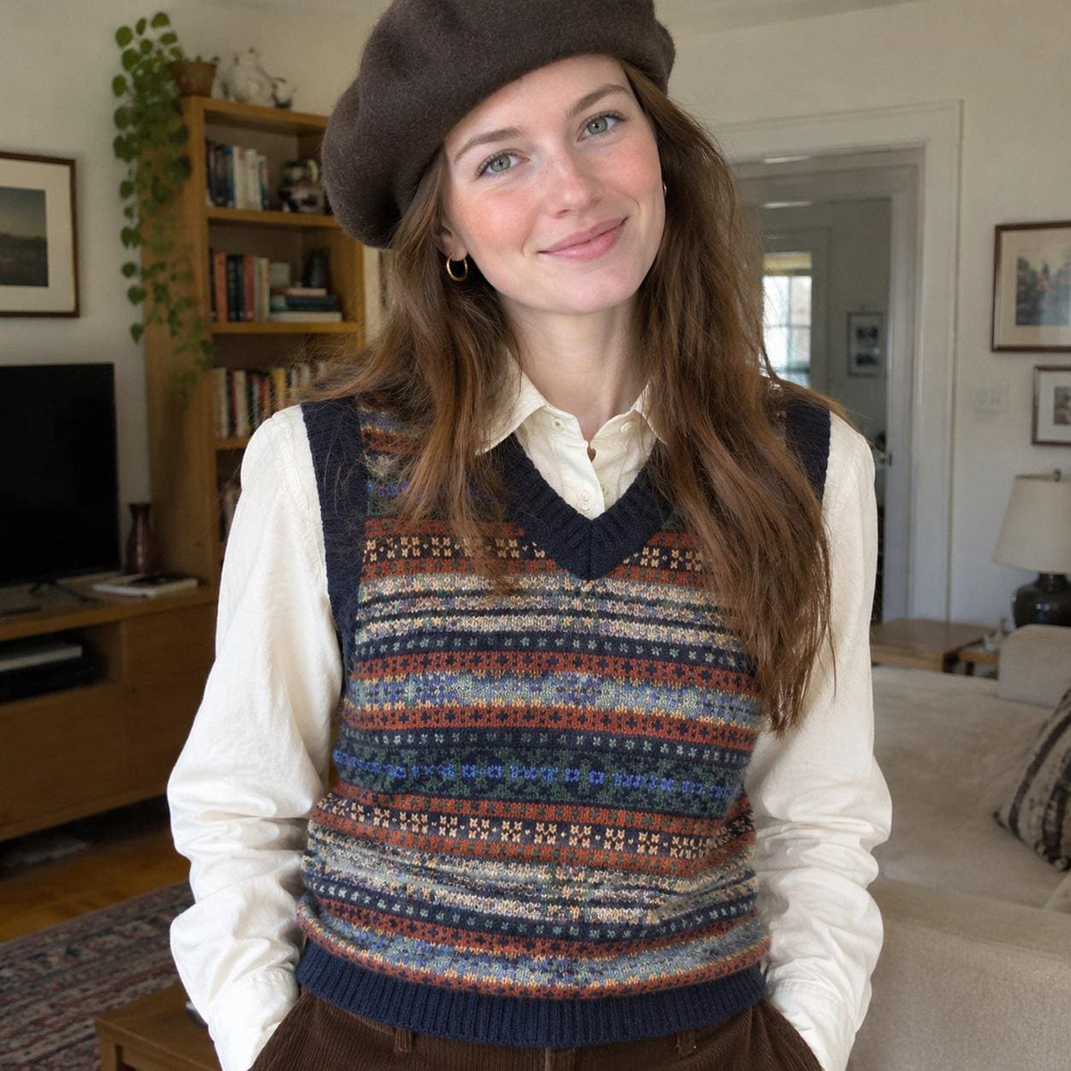 Ottilie Brown Knit Sweater Vest — Strouse's
